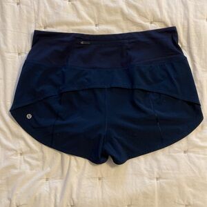 Women's Navy Blue Lululemon High Rise Speed Shorts
